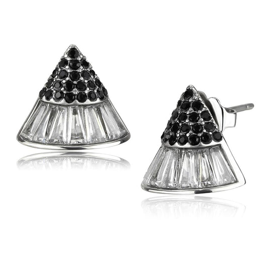 MATK3613 - No Plating Stainless Steel Earrings with AAA Grade CZ  in Clear