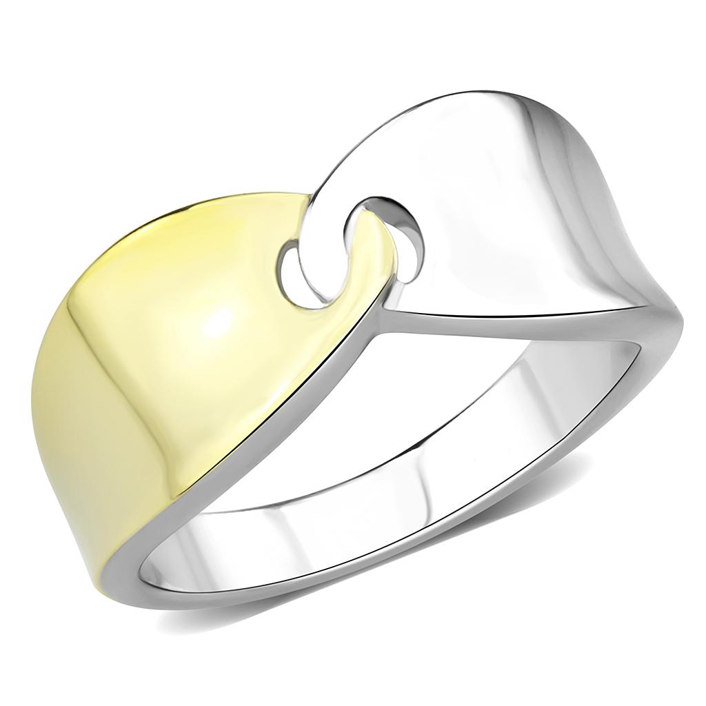 MATK3630 - Two-Tone IP Gold (Ion Plating) Stainless Steel Ring with No Stone