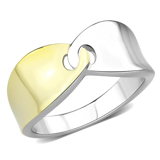 MATK3630 - Two-Tone IP Gold (Ion Plating) Stainless Steel Ring with No Stone