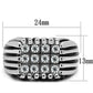 MATK363 - High polished (no plating) Stainless Steel Ring with Top Grade Crystal  in Clear