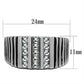 MATK364 - High polished (no plating) Stainless Steel Ring with Top Grade Crystal  in Clear
