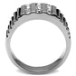 MATK364 - High polished (no plating) Stainless Steel Ring with Top Grade Crystal  in Clear