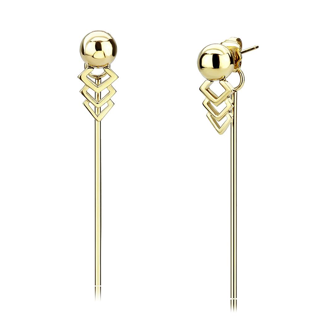 MATK3650 - IP Gold(Ion Plating) Stainless Steel Earrings with No Stone
