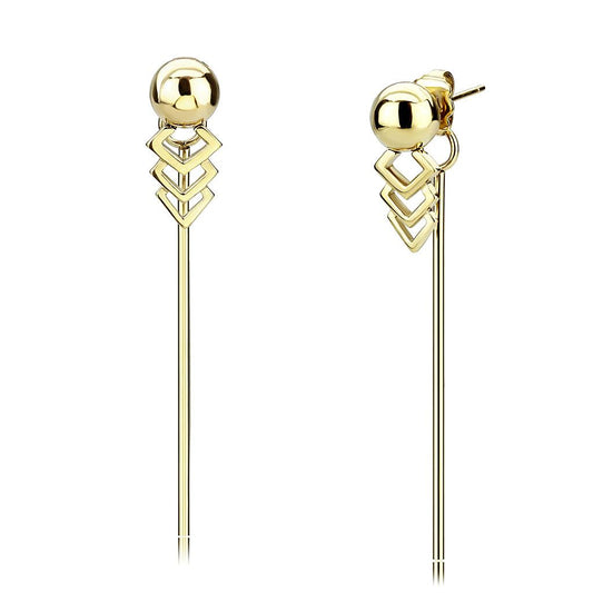 MATK3650 - IP Gold(Ion Plating) Stainless Steel Earrings with No Stone