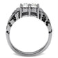 MATK365 - High polished (no plating) Stainless Steel Ring with Top Grade Crystal  in Clear