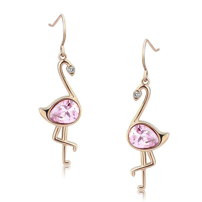 MATK3663 - IP Rose Gold(Ion Plating) Stainless Steel Earrings with AAA Grade CZ  in Rose