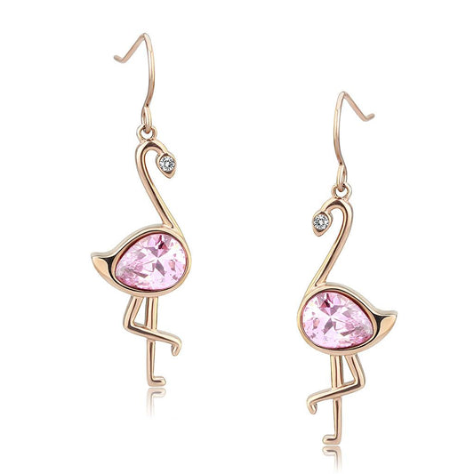 MATK3663 - IP Rose Gold(Ion Plating) Stainless Steel Earrings with AAA Grade CZ  in Rose