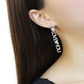 MATK3665 - High polished (no plating) Stainless Steel Earrings with AAA Grade CZ  in Clear
