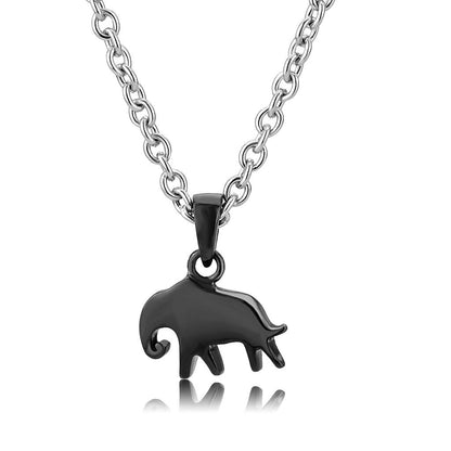 MATK3666 - Two-Tone IP Black (Ion Plating) Stainless Steel Chain Pendant with No Stone