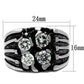 MATK366 - High polished (no plating) Stainless Steel Ring with AAA Grade CZ  in Clear