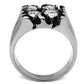 MATK366 - High polished (no plating) Stainless Steel Ring with AAA Grade CZ  in Clear