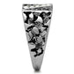 MATK367 - High polished (no plating) Stainless Steel Ring with Top Grade Crystal  in Clear
