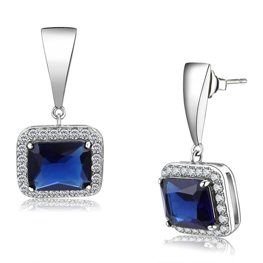MATK3684 - High polished (no plating) Stainless Steel Earrings with Synthetic  in Montana