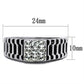 MATK368 - High polished (no plating) Stainless Steel Ring with Top Grade Crystal  in Clear
