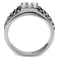 MATK368 - High polished (no plating) Stainless Steel Ring with Top Grade Crystal  in Clear