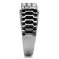 MATK368 - High polished (no plating) Stainless Steel Ring with Top Grade Crystal  in Clear
