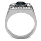 MATK369 - High polished (no plating) Stainless Steel Ring with Top Grade Crystal  in Montana