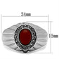 MATK372 - High polished (no plating) Stainless Steel Ring with Semi-Precious Onyx in Siam