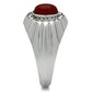 MATK372 - High polished (no plating) Stainless Steel Ring with Semi-Precious Onyx in Siam