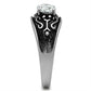 MATK373 - High polished (no plating) Stainless Steel Ring with AAA Grade CZ  in Clear