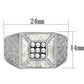 MATK385 - High polished (no plating) Stainless Steel Ring with Top Grade Crystal  in Clear