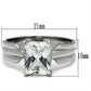 MATK391 - High polished (no plating) Stainless Steel Ring with AAA Grade CZ  in Clear
