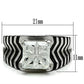 MATK393 - High polished (no plating) Stainless Steel Ring with AAA Grade CZ  in Clear