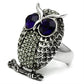 MATK399 - High polished (no plating) Stainless Steel Ring with Top Grade Crystal  in Amethyst
