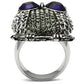 MATK399 - High polished (no plating) Stainless Steel Ring with Top Grade Crystal  in Amethyst
