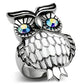 MATK400 - High polished (no plating) Stainless Steel Ring with Top Grade Crystal  in Sea Blue
