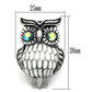 MATK400 - High polished (no plating) Stainless Steel Ring with Top Grade Crystal  in Sea Blue