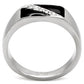 MATK414701 - High polished (no plating) Stainless Steel Ring with Top Grade Crystal  in Clear
