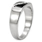 MATK414701 - High polished (no plating) Stainless Steel Ring with Top Grade Crystal  in Clear