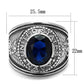 MATK414707 - High polished (no plating) Stainless Steel Ring with Synthetic Synthetic Glass in Sapphire