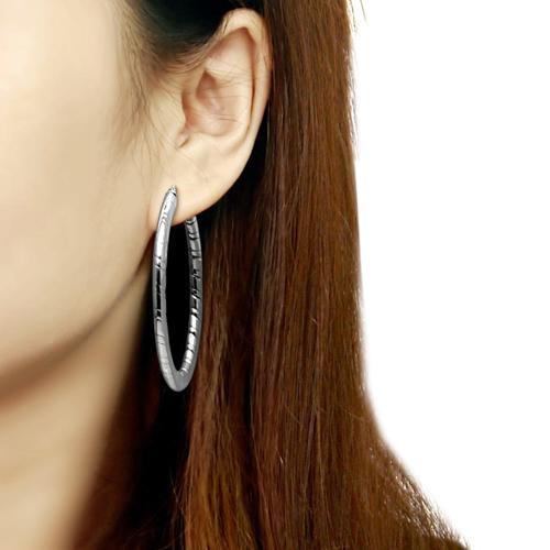 MATK418 - High polished (no plating) Stainless Steel Earrings with No Stone