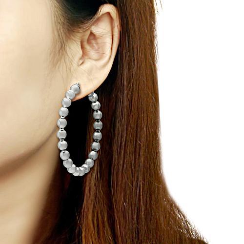 MATK421 - High polished (no plating) Stainless Steel Earrings with No Stone