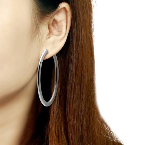 MATK423 - High polished (no plating) Stainless Steel Earrings with No Stone