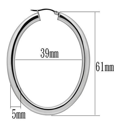 MATK423 - High polished (no plating) Stainless Steel Earrings with No Stone