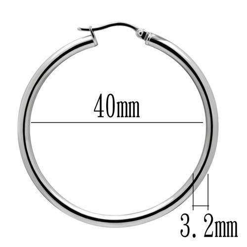 MATK425 - High polished (no plating) Stainless Steel Earrings with No Stone