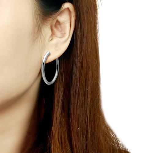 MATK427 - High polished (no plating) Stainless Steel Earrings with No Stone