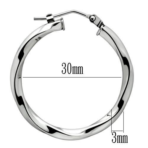 MATK428 - High polished (no plating) Stainless Steel Earrings with No Stone