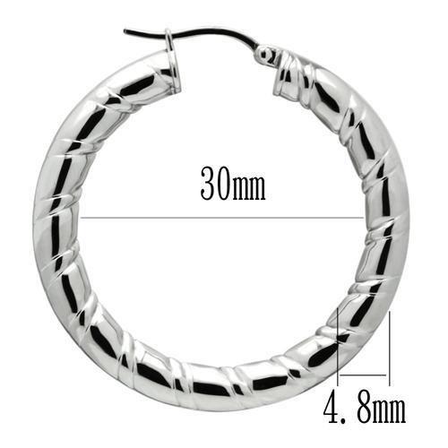 MATK431 - High polished (no plating) Stainless Steel Earrings with No Stone