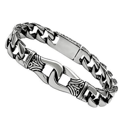 MATK435 - High polished (no plating) Stainless Steel Bracelet with No Stone
