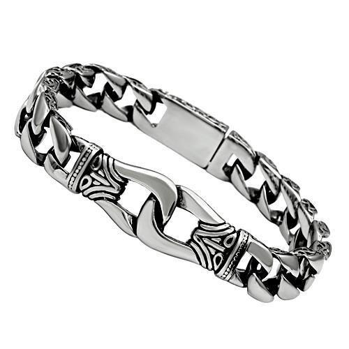 MATK435 - High polished (no plating) Stainless Steel Bracelet with No Stone