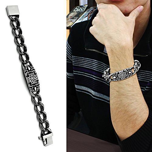MATK443 - High polished (no plating) Stainless Steel Bracelet with No Stone