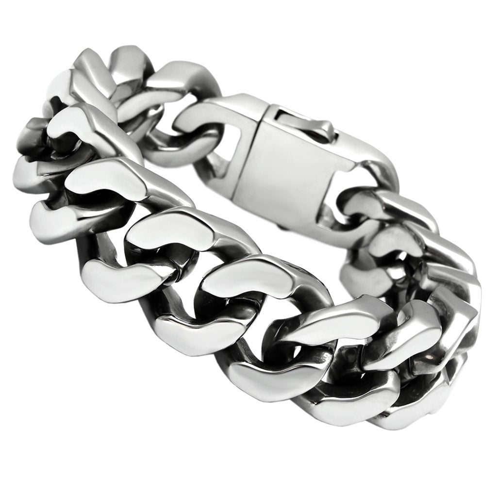 MATK445 - High polished (no plating) Stainless Steel Bracelet with No Stone
