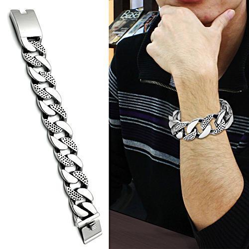 MATK448 - High polished (no plating) Stainless Steel Bracelet with No Stone