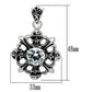 MATK454 - High polished (no plating) Stainless Steel Chain Pendant with AAA Grade CZ  in Clear