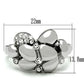 MATK476 - High polished (no plating) Stainless Steel Ring with Top Grade Crystal  in Clear