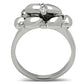 MATK476 - High polished (no plating) Stainless Steel Ring with Top Grade Crystal  in Clear